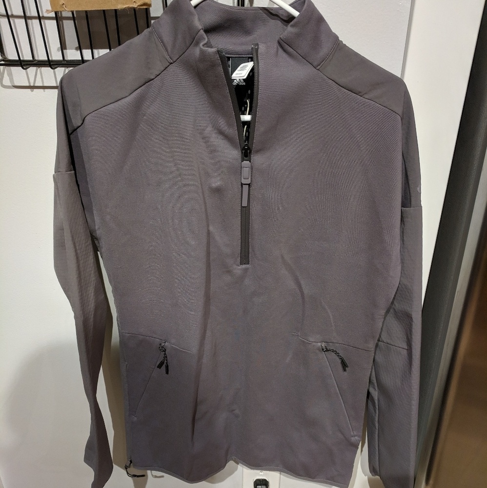 🆕 Adidas Womens ZNE Half zip Small Grey Jacket